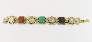 Unsigned Florenza Soldier Intaglio Panel Bracelet