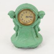 Lux Antique Spelter Table, Mantle Clock