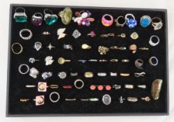 Ring tray with 70+ Fashion Jewelry Rings