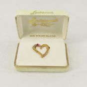 Lindstrom's Black Hills 10Kt Gold Heart Brooch