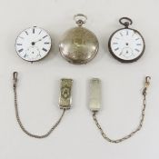 3 Key Wind Pocket Watches for Parts & Belt Fobs