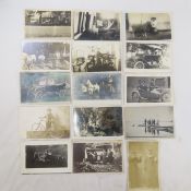 15 Vintage RPPC Postcards Cars, Bikes, Motorcycles