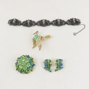 Weiss Bracelet, Demi Parure & Peking Glass Brooch