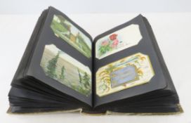 Postcard Album full of vintage cards; Comic, Santa