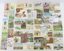 60 Vintage Postcards, mix of posted & unposted