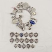 Sterling Charm Bracelet & Loose Heart Charms