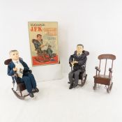 2 Vintage Kamar JFK Figures in Rocking Chairs