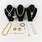 Vintage Compact & Jewelry- Sterling earrings