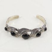 Carolyn Pollack Sterling & Onyx Cuff Bracelet 30g
