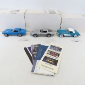 3 Franklin Mint Corvettes 1960, 1968, 1978