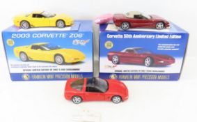 3 Franklin Mint Corvettes 1998, 2003, & 2005
