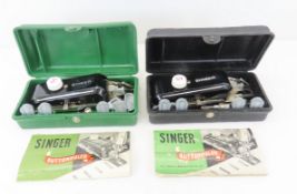 2 Singer Buttonholers 160506 in Cases