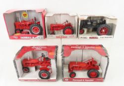 5 Ertl Die Cast Farmall Tractors in Boxes