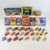Mixed diecast & toy cars, some on cards