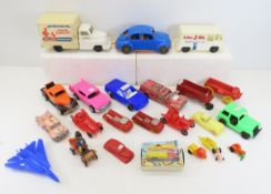 Collection of vintage plastic & rubber cars & toys