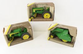 3 Ertl 1/16 Scale John Deere Tractors in Boxes