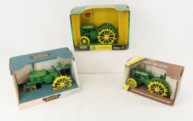 3 Ertl John Deere Tractors, Models GP, BR, D