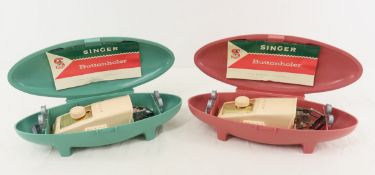 2 Singer Buttonholers 489500/10 in Cases