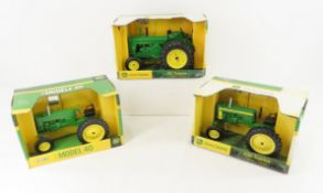 3 Ertl 1/64 Scale John Deere Tractors in Box