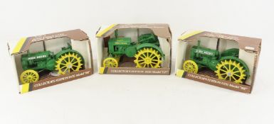 3 Ertl 1/16 Scale John Deere Tractors in Boxes
