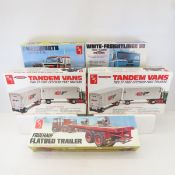 5 1/25 Scale AMT Truck & Trailer Models in boxes