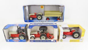 4 Die Cast Ertl Ford Tractors in Box, Plow & More