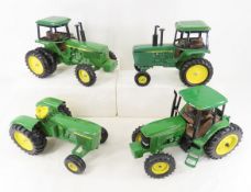 4 Die Cast John Deere Tractors, No Boxes