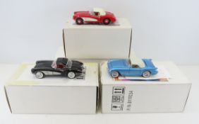 3 Franklin Mint Corvettes 1955, 1957, 1958