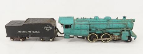 American Flyer Locomotive Steam Engine & Coal Car