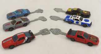 6 Vintage Kidco Lock-ups diecast cars with keys