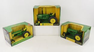 3 Ertl 1/16 Scale John Deere Tractors in Boxes