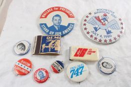 Political Pinbacks, Adv. Pinbacks, Adv. Money Clip