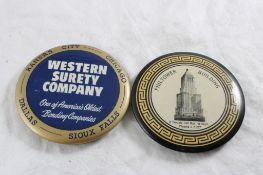 2 Antique Paperweight Mirrors 3.5