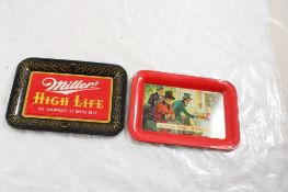 1952 Miller High Life Beer Tip Trays 6.75