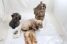 Native American Indian & Buffalo Sculptures