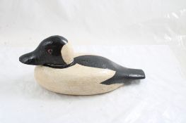 Signed Wood Duck Decoy DPP 1932 Glass Eyes