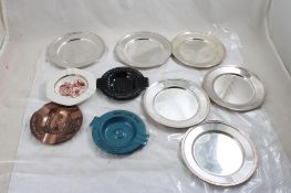 4 Advertising Ashtrays, 6 Silverplate Bread Plates