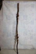 Hand carved Wooden Snake Walking Stick 50