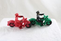 2 Hubley Plastic Motorcycle Cops Toys