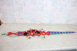 Vintage African Yoruba Beaded Lizard Belt Sash