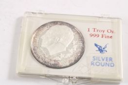 1990 1 Troy Oz .999 Fine Silver Robert Emmet Round