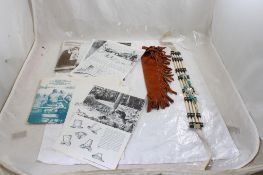 Native American Beads, Sheath & Ephemera