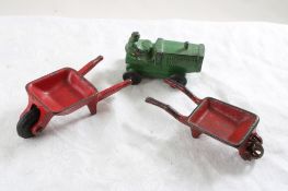 Kilgore & Arcade Cast Iron Wheelbarrows, Tractor