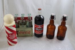 Moxie Soda Unopened Bottle, 2 Grolsch Bottles Plus