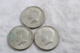 3 1964 Silver Kennedy Half Dollars