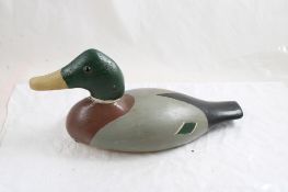 Signed Wood Duck Decoy DPP 1932 Glass Eyes