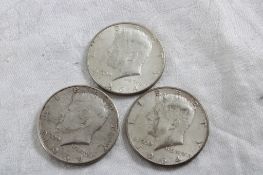 3 1964 Silver Kennedy Half Dollars