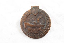WW2 Service Ship Building Badge USA