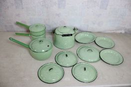 Enamelware Green Speckle Lot