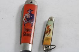 2 Pocket Knives Deputy Sheriff & Rodeo Canada